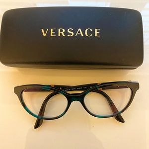 Authentic Women Versace Frames Size 54 Colour: Black & Green with Gold Accents